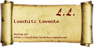Loschitz Levente névjegykártya